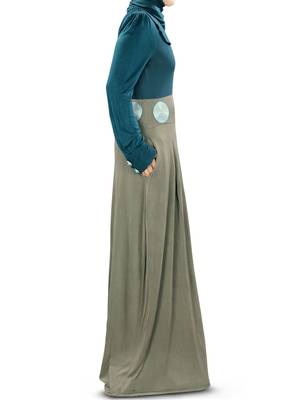 MyBatua Charcoal Viscose Islamic Wear For Women Arabian Style Muslim Abaya With Hijab 3