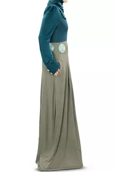 MyBatua Charcoal Viscose Islamic Wear For Women Arabian Style Muslim Abaya With Hijab