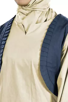 MyBatua Beige Poplin Islamic Wear For Women Arabian Style Muslim Abaya With Hijab