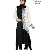 Black Polyester Arabian Pattern Abaya
