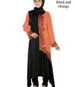 MyBatua Black Polyester Islamic Wear For Women Arabian Style Muslim Abaya With Hijab