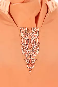 MyBatua Orange Poly Crepe Islamic Wear For Women Arabian Style Muslim Abaya With Hijab