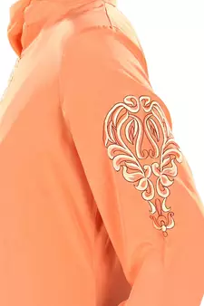 MyBatua Orange Poly Crepe Islamic Wear For Women Arabian Style Muslim Abaya With Hijab