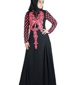 MyBatua Black Polyester Islamic Wear For Women Arabian Style Muslim Abaya With Hijab
