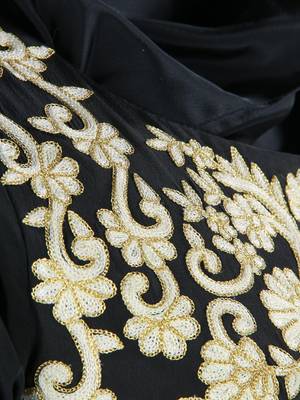 MyBatua Black And White Polyester Islamic Wear For Women Arabian Style Muslim Abaya With Hijab 3