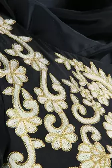 MyBatua Black And White Polyester Islamic Wear For Women Arabian Style Muslim Abaya With Hijab