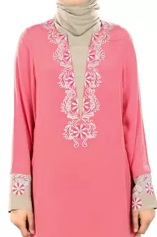 MyBatua Multicolor Poly Crepe Islamic Wear For Women Arabian Style Muslim Abaya With Hijab