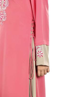 MyBatua Multicolor Poly Crepe Islamic Wear For Women Arabian Style Muslim Abaya With Hijab 3