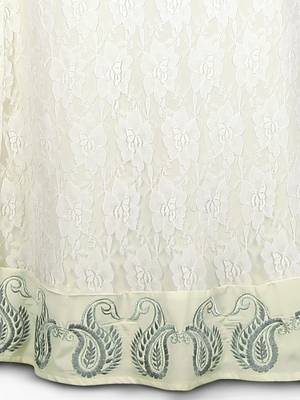 MyBatua Off White Polyester Islamic Wear For Women Arabian Style Muslim Abaya With Hijab 4