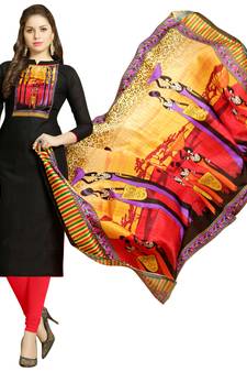 Black digital print cotton salwar