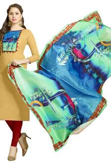 Beige digital print cotton salwar