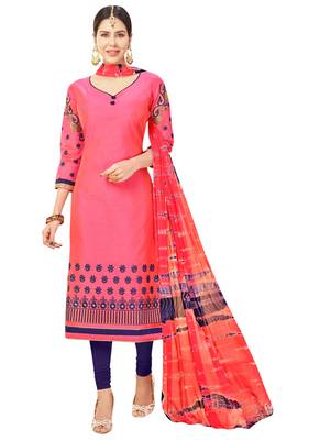 Pink embroidered cotton salwar 1