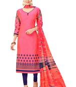 Pink embroidered cotton salwar