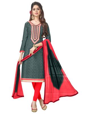 Grey Embroidered Jacquard Salwar 1