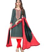 Grey Embroidered Jacquard Salwar