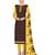 Brown embroidered jacquard salwar