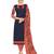 Navy-blue embroidered jacquard salwar