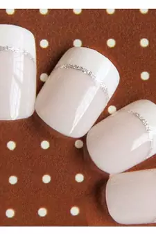 Shimmer 'n sparkle, new fashion light pink short design false nails decoration .decals tips