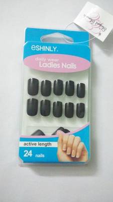 Shimmer 'n sparkle, new fashion black false nails decoration .decals tips 1