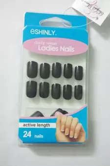 Shimmer 'n sparkle, new fashion black false nails decoration .decals tips