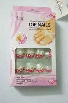 Shimmer 'n sparkle, new fashion black false TOE nails decoration .decals tips
