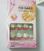 Shimmer 'n sparkle, new fashion black false TOE nails decoration .decals tips
