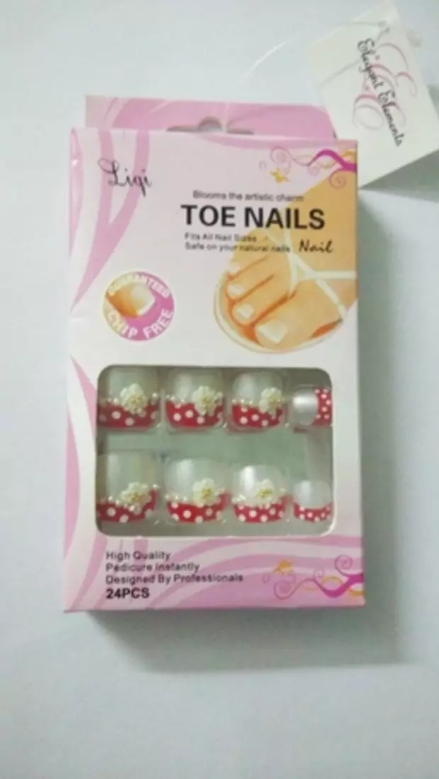 Shimmer 'n sparkle, new fashion black false TOE nails decoration .decals tips