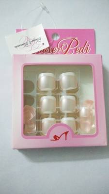 Shimmer 'n sparkle, new fashion black false TOE nails decoration .decals tips 1