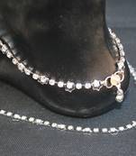 Diamond artificial studded silver payal anklets fashions jewellery
