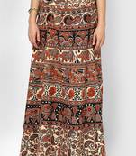 Beige Jaipuri Printed Cotton Wrap Skirt