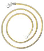 Two Tone Snake 18K Gold Rhodium Plated Silver Stainless Steel Necklace Chain Women Unisex