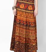 Multicolor Jaipuri Printed Cotton Wrap Skirt