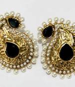 Antique Gold Plated Black N White Pearls Tops