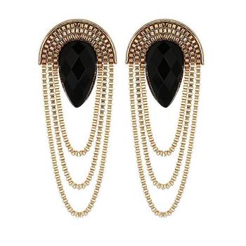 Black cubic zirconia earrings 1