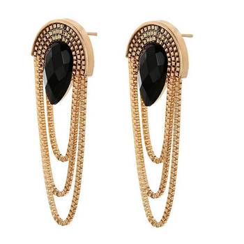 Black cubic zirconia earrings 2
