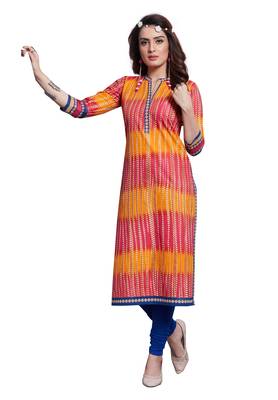 Multicolor Printed Cotton Unstitched Combo Kurti 2