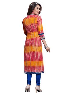 Multicolor Printed Cotton Unstitched Combo Kurti 3