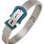 Belt Buckle Rhodium Neon Blue 316L Surgical Stainless Steel Openable Kada Bangle Men