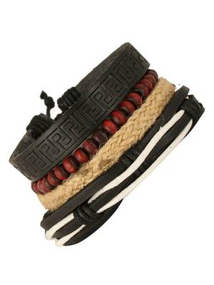 Multi Strand 100% Genuine Handcrafted Leather Wrist Band Casul Bracelet Boys Men 1