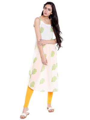 White  cotton long kurtis 1