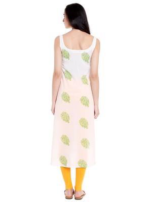 White  cotton long kurtis 3