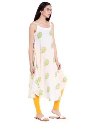 White  cotton long kurtis 4