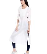 White  cotton long kurtis