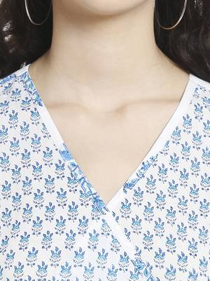 White  cotton long kurtis 5