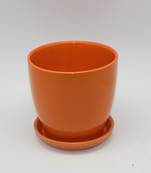 Gaia Orange Ceramic Pot Planter in Large Size