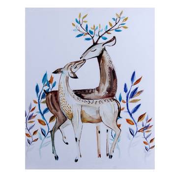 Love Pair Deer Canvas Wall Painting 1