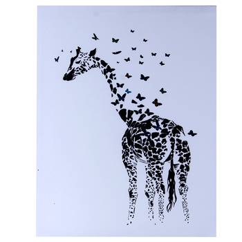 Scattered Butterfly Cum Giraffe Canvas Painting 1