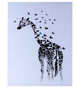 Scattered Butterfly Cum Giraffe Canvas Painting