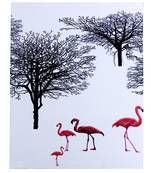 Swans In Ice Natural Canvas Painting