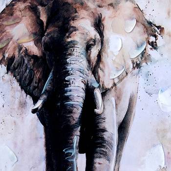 Canvas Elephant Portrait Wall Painting 2